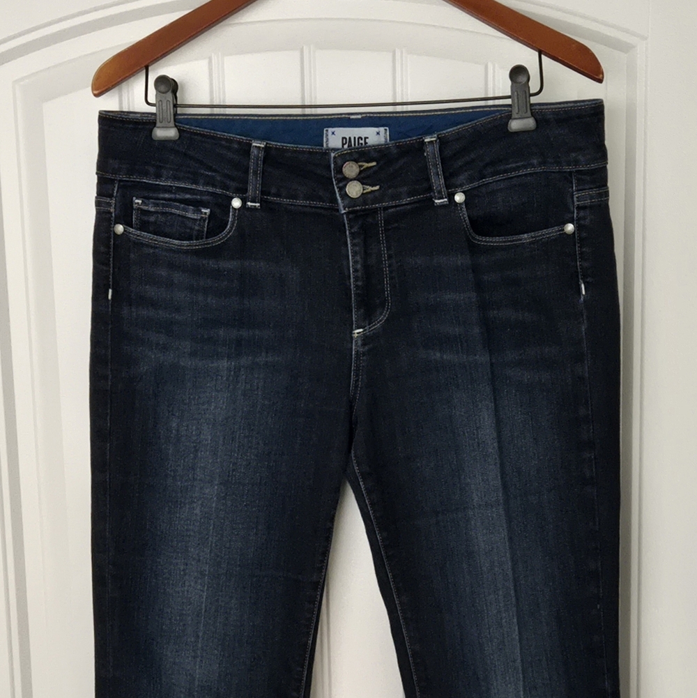 PAIGE Women's Hidden Hills Dark Blue Boot Cut Jeans